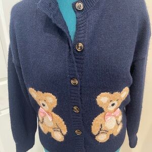 Cozy Navy Teddy Bear Cardigan